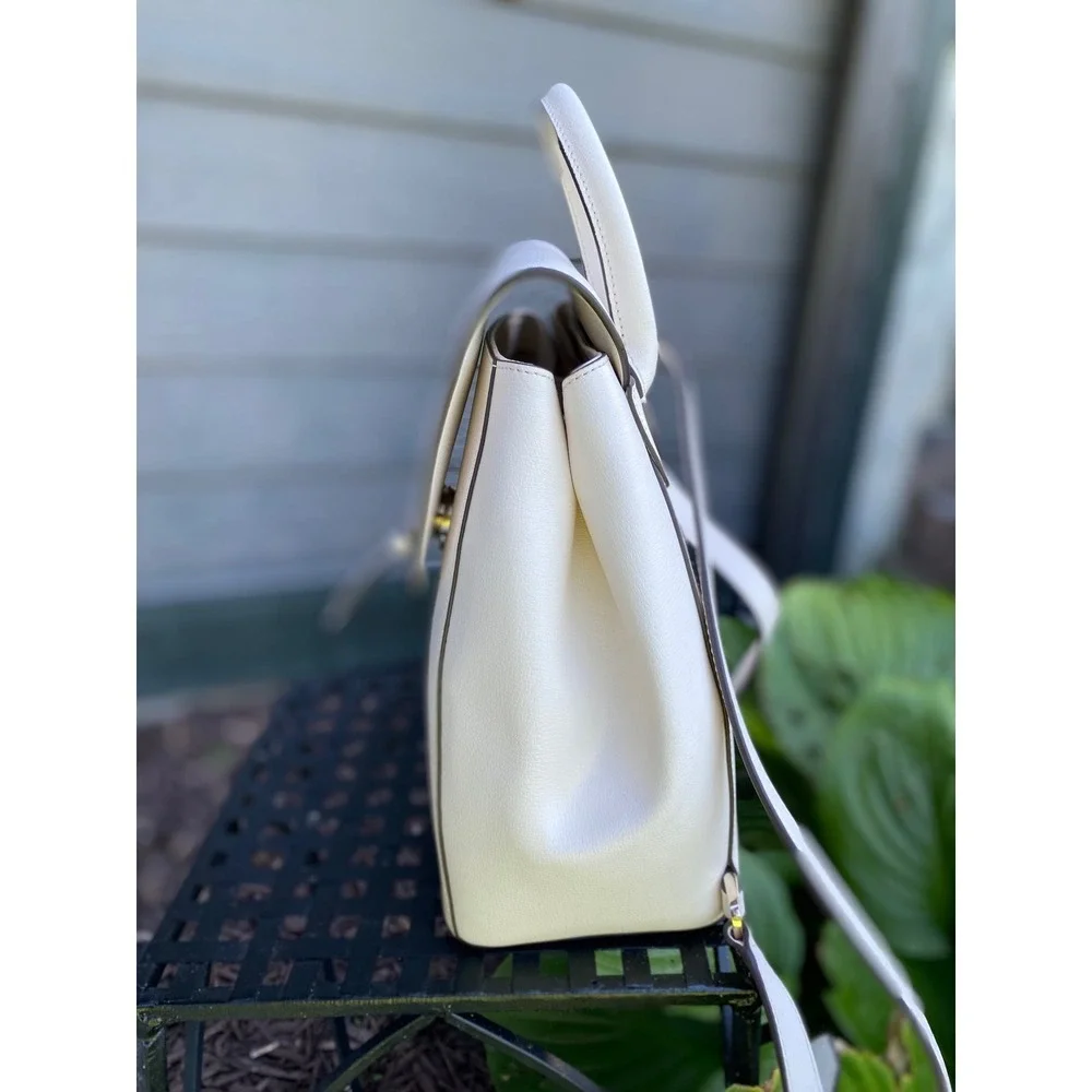 Kate‎ Spade Cream Leather Adel Flap Backpack Designer Bag Luxury Travel  Neutral